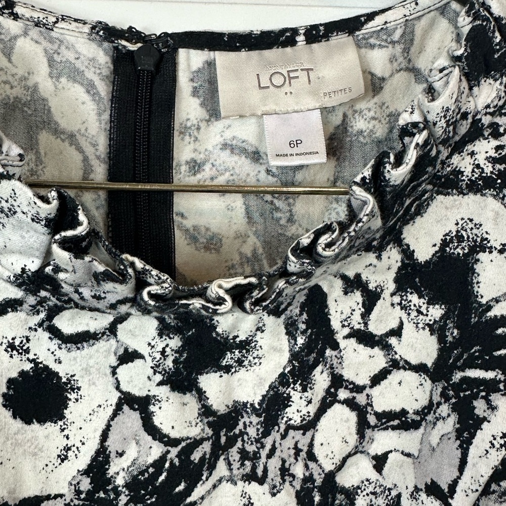 Ann Taylor Loft Women’s Sheath Floral Abstract Printed Sleeveless Dress Size 6 - Picture 4 of 8